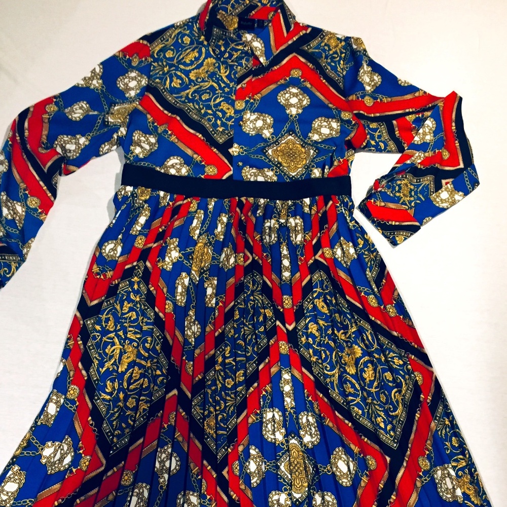 Rafaella Status Scarf Snorkel Blue Skirt& Blouse